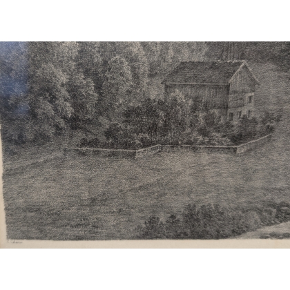 Engraving ‘Le Creux du Vent’ by CALAME