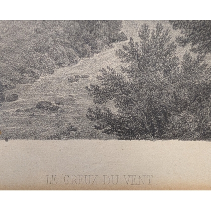Engraving ‘Le Creux du Vent’ by CALAME