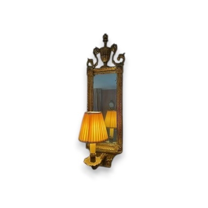 Pair of Louis XVI-style mirrored wall lights