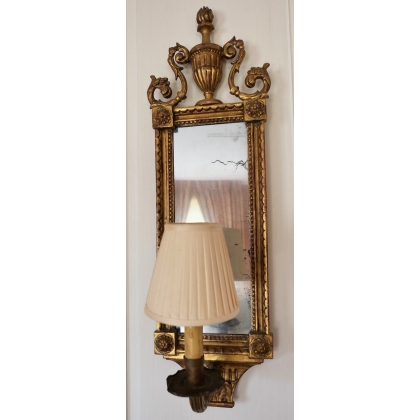 Pair of Louis XVI-style mirrored wall lights