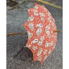Red fabric parasol