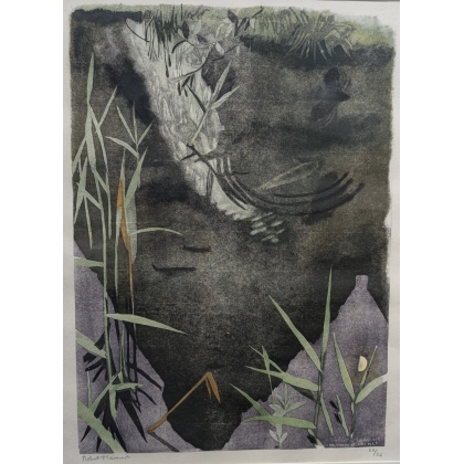 Radierung „Reflet de la Pissevache“, signiert HAINARD, auf Moinat SA – Antiquitäten und Dekoration – Radierungen, Lithografien