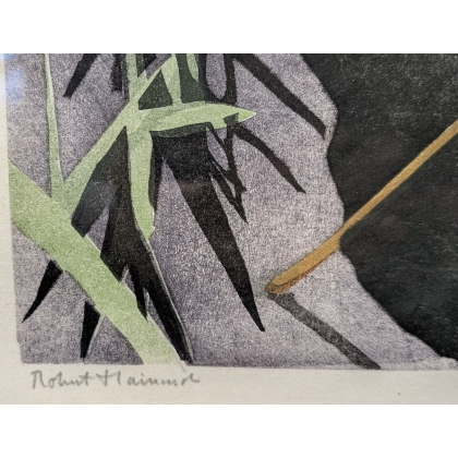 Radierung „Reflet de la Pissevache“, signiert HAINARD, auf Moinat SA – Antiquitäten und Dekoration – Radierungen, Lithografien
