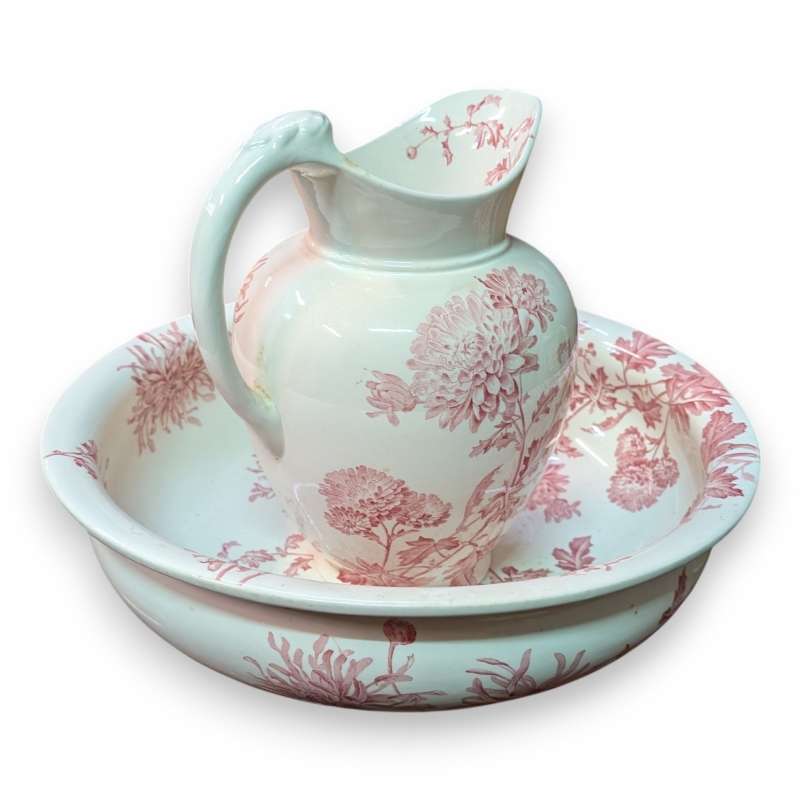 Pichet et bassine en porcelaine Elaine