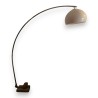 Lampe Arco chromée, pied en marbre blanc
