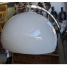 Lampe Arco chromée, pied en marbre blanc