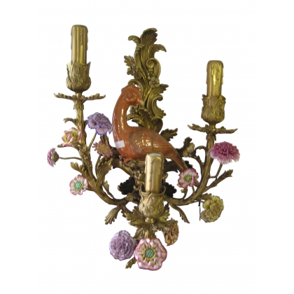 Straight ‘Parrot’ wall light in bronze at Moinat SA – Antiques and home décor