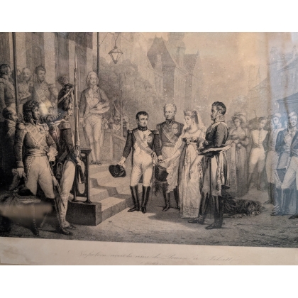 Gravure "Napoléon reçoit la reine de Prusse"
