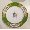 Assiette Verte à fleurs par FEUILLET