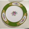 Assiette Verte à fleurs par FEUILLET