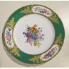 Assiette Verte à fleurs par FEUILLET ou JULLIENNE