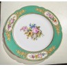 Assiette Verte à fleurs par FEUILLET ou JULLIENNE