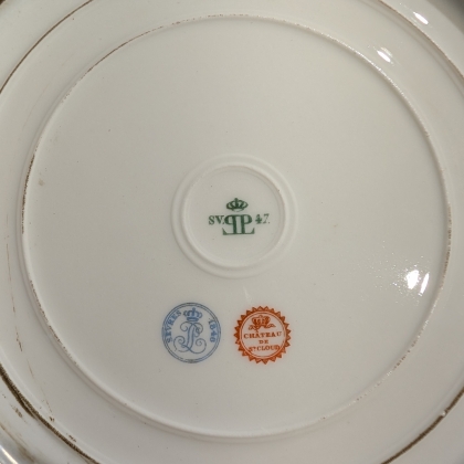 Assiette Empire à liseret bleu et or