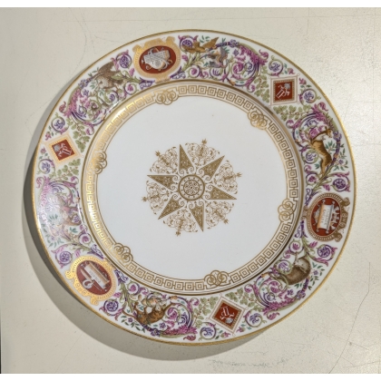 Assiette Empire à liseret Chasse