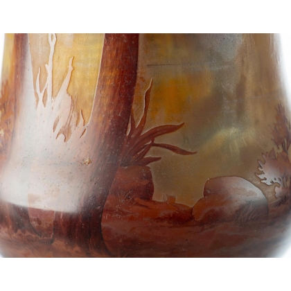 Large ‘Paysage’ vase, signed DAUM Nancy