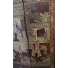 Chinese lacquered screen depicting a temple scene