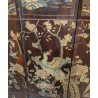 Chinese lacquered screen depicting a temple scene