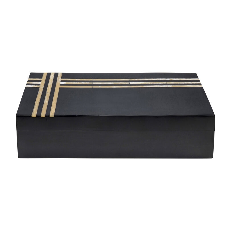 Groove box in black and beige resin