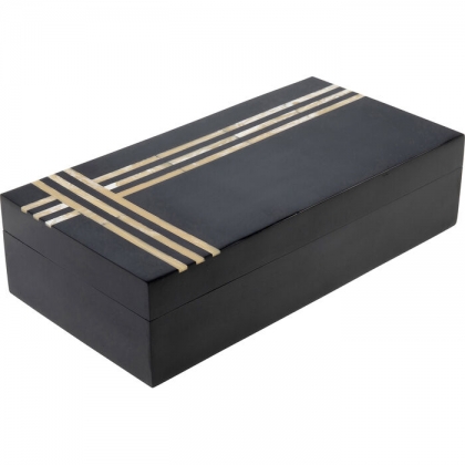 Groove box in black and beige resin