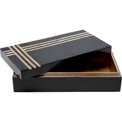 Groove box in black and beige resin