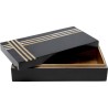 Groove box in black and beige resin