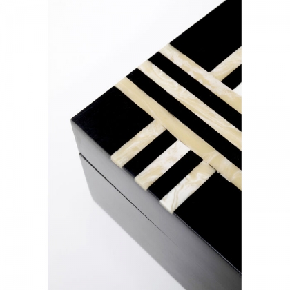 Groove box in black and beige resin