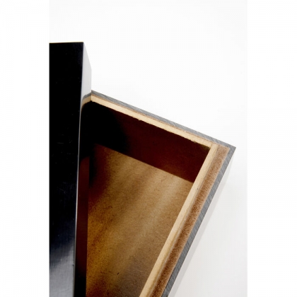 Groove box in black and beige resin
