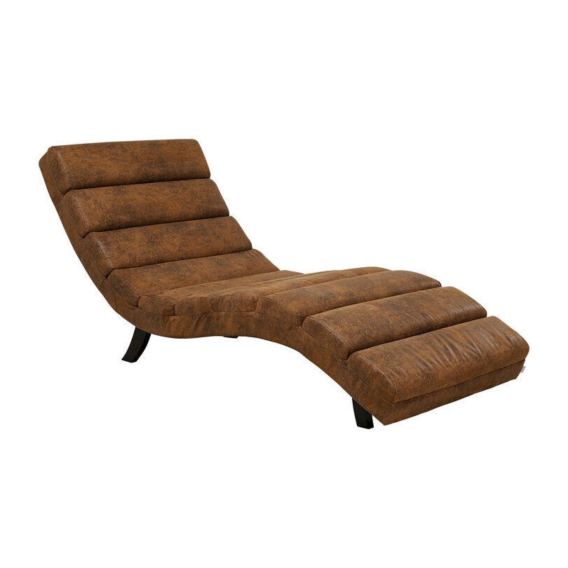 Chaise longue Balou en tissu brun vintage
