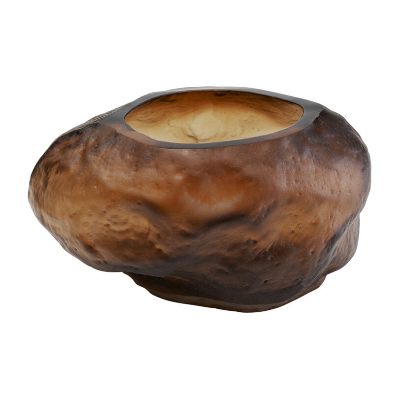 Vase Enrique en verre brun
