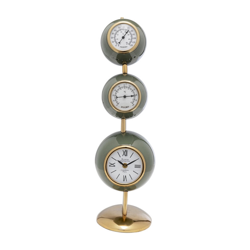 Green metal desktop weather station