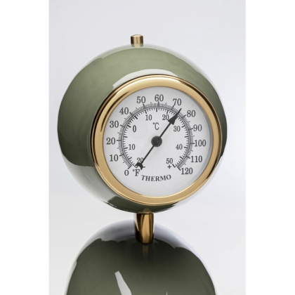 Green metal desktop weather station