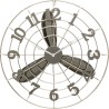 Chrome-plated metal wall clock with fan