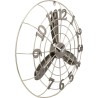 Chrome-plated metal wall clock with fan