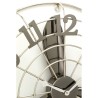 Chrome-plated metal wall clock with fan