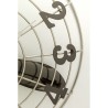 Chrome-plated metal wall clock with fan