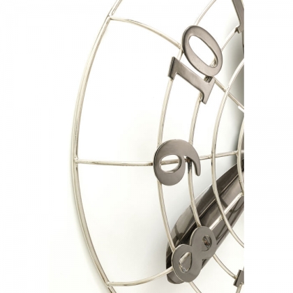 Chrome-plated metal wall clock with fan