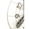 Chrome-plated metal wall clock with fan