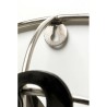 Chrome-plated metal wall clock with fan