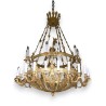 15-light Empire-style chandelier in gilded bronze by Moinat SA – Antiques and home décor