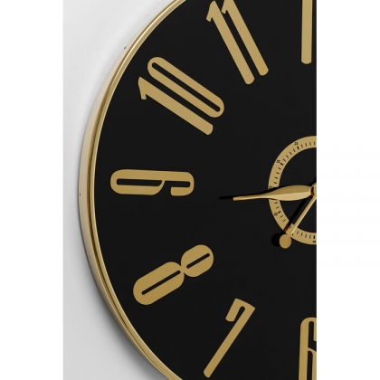Casino wall clock in gold-coloured metal and glass