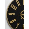 Casino wall clock in gold-coloured metal and glass