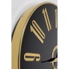 Casino wall clock in gold-coloured metal and glass