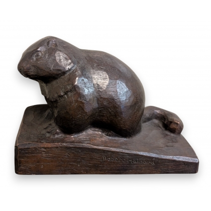 Bronze \"Jeune marmotte\" signé Robert HAINARD