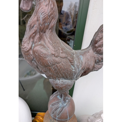 Coq de clocher en cuivre repoussé