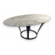 Table ovale en marbre blanc par Michel CHARRON