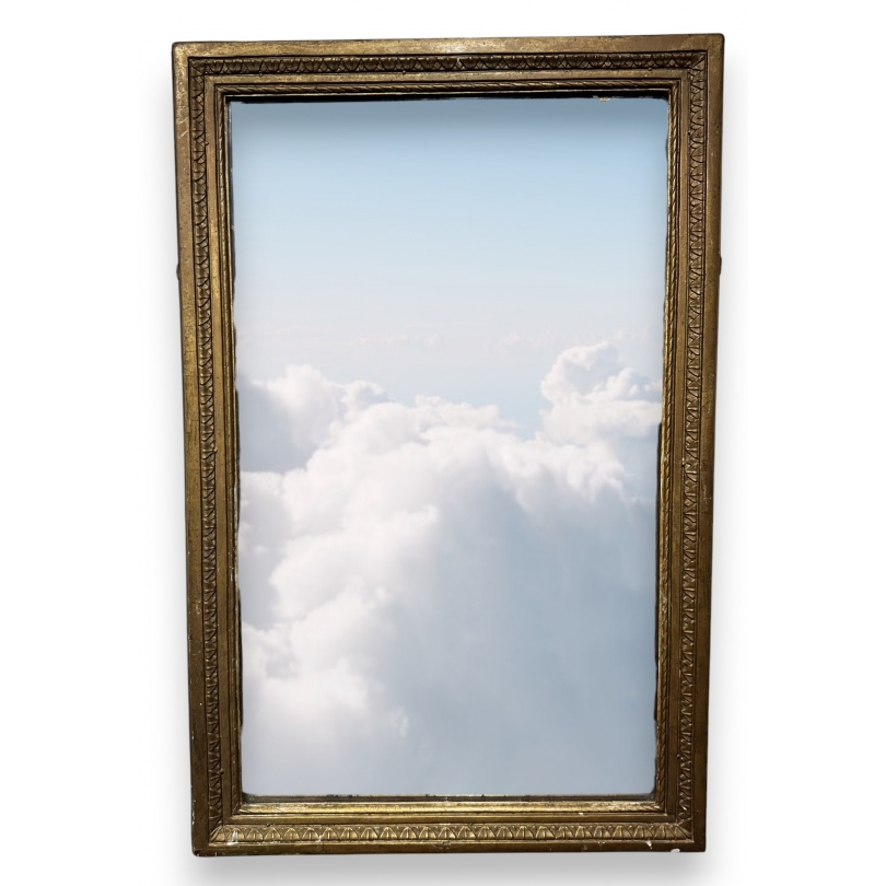 Miroir Louis XVI rectangulaire en bois doré
