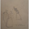 Dessin "Esquisse personnages" signé VAUTIER