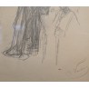 Dessin "Personnages" signé O. VAUTIER