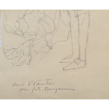 Dessin "Esquisse personnages" signé VAUTIER