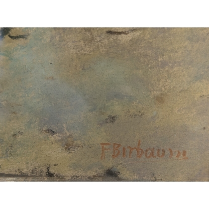 Pastel "Maison de l'artiste" signé F. BIRBAUM